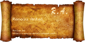 Renoiu Antal névjegykártya
